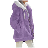 Women’s Hooded Fleece Winter Jacket with Zipper