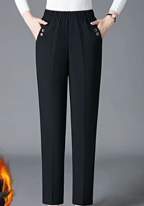 PlaidElegance High-Waist Pencil Pants for Office Ladies