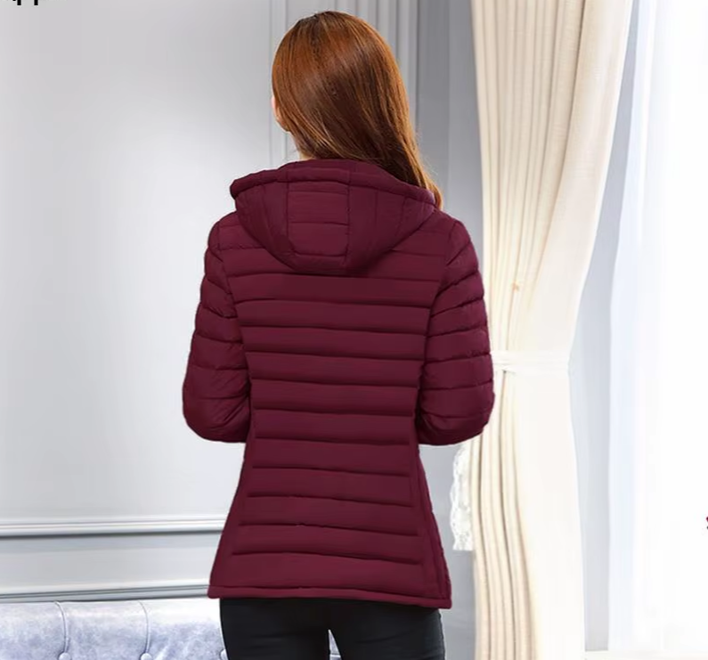 GDUWNFR Elegant Slim Hooded Winter Parka for Women