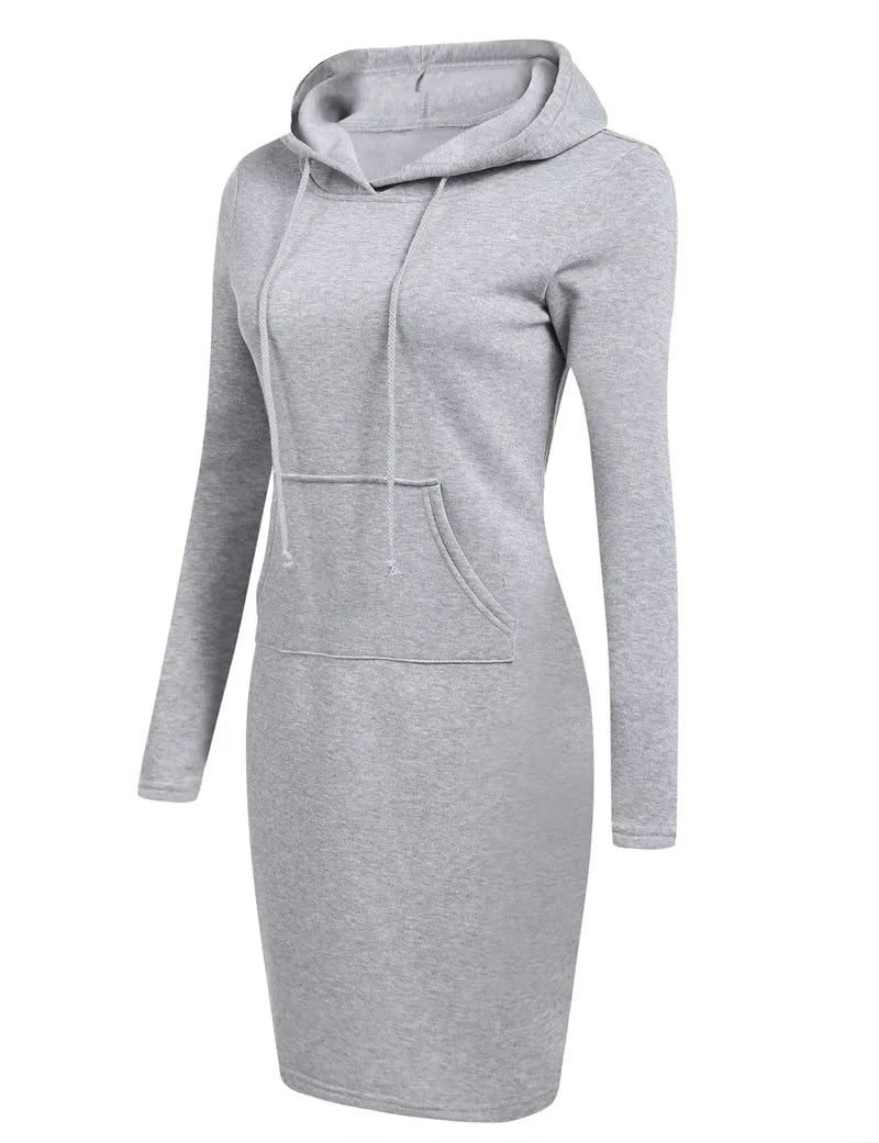 NoEnName Casual Hooded Knee-Length Dress