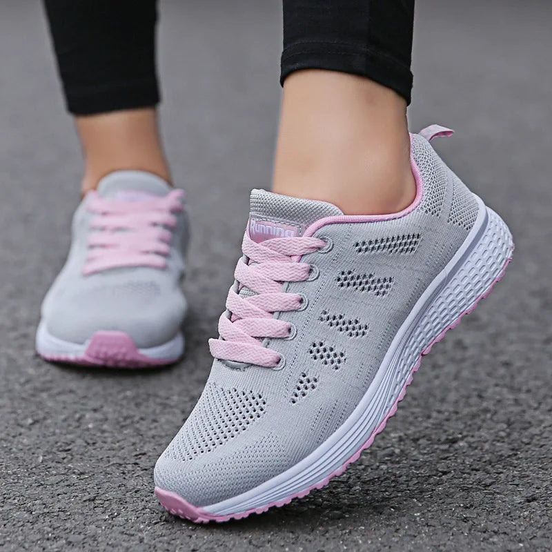 Women Casual Shoes Fashion Breathable Walking Mesh Flat Shoes Sneakers Women 2026 Gym Vulcanized Shoes White Female Footwear
