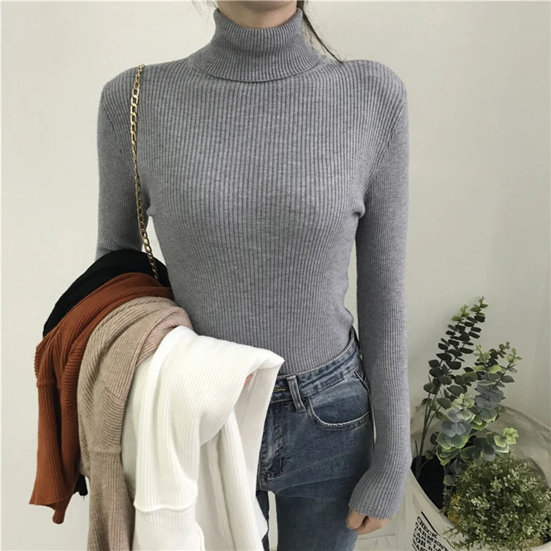 AOSSVIAO SlimFit Turtleneck Knit Sweater