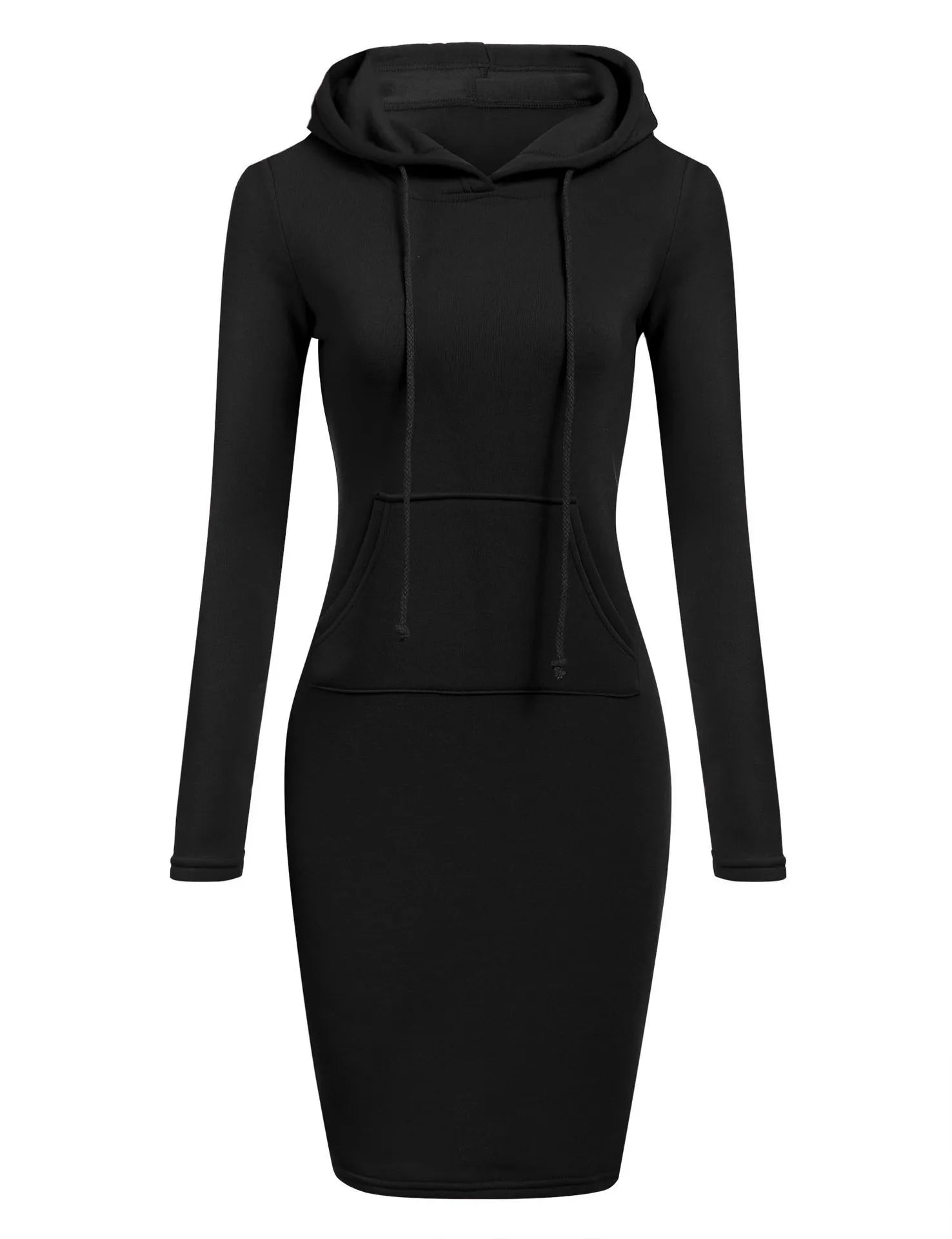 NoEnName Casual Hooded Knee-Length Dress