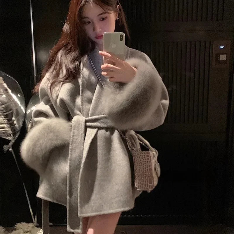 Loose Cardigan Wool Coat