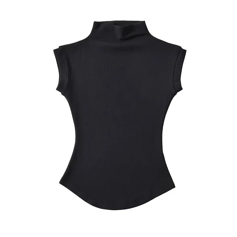 TODOBLACK Women's Sleeveless Turtleneck Slim Knit Top – Sexy Club & Summer Style