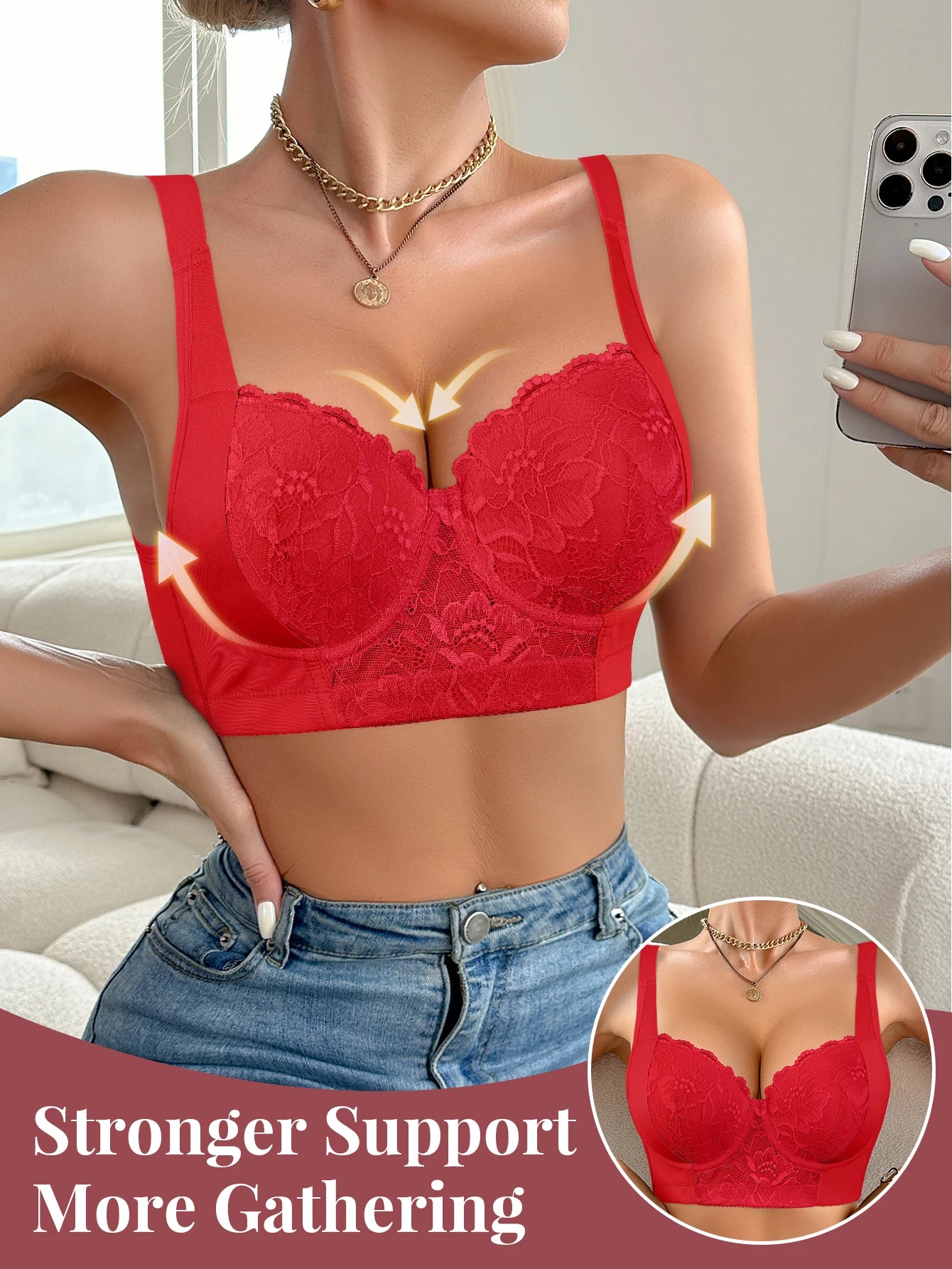 Sexy lace women's underwear with multiple color options push-up comfortable bra suitable for all seasons