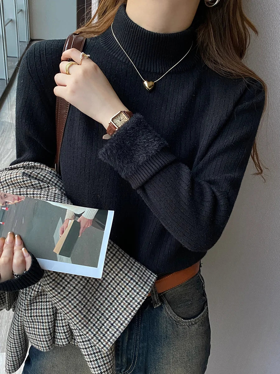 AOSSVIAO Extra-Heavy Slim Fit Turtleneck Sweater
