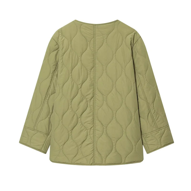 MUJER Vintage Quilted Padded Jacket for Women