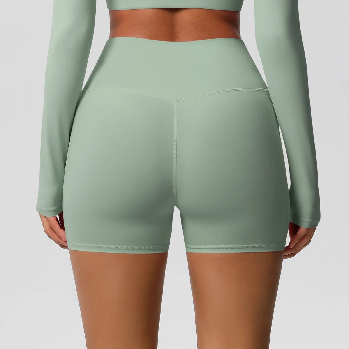 Rooftrellen High-Waist Pocketed Sports Shorts for Women – Quick-Dry Fitness Leggings