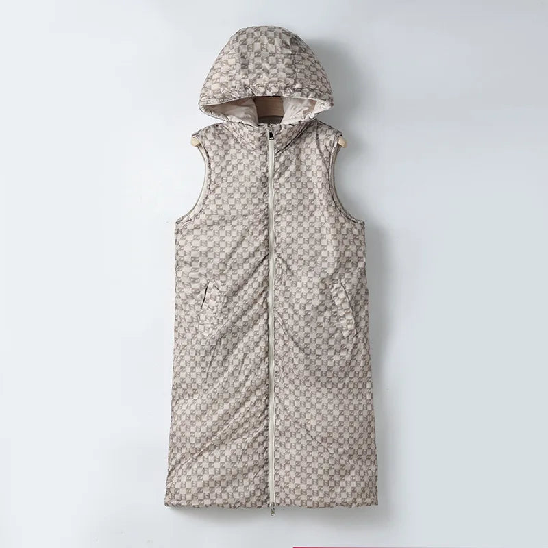 KIDCRKJ Reversible Hooded Quilted Winter Vest Jacket for Women