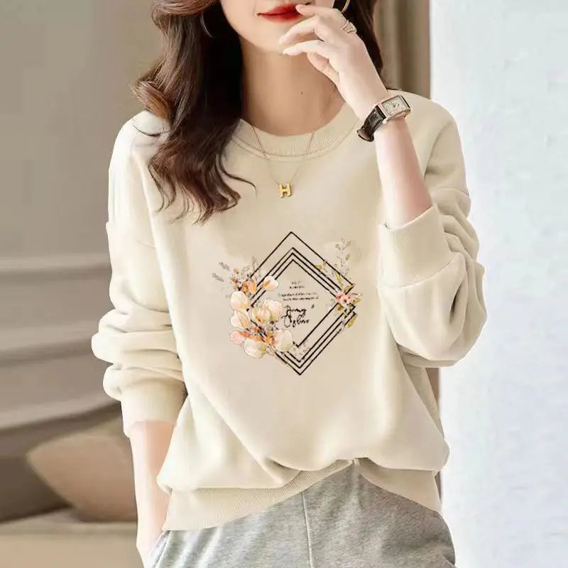 CutePatch Plush Cartoon O-Neck Sweatshirt for Women