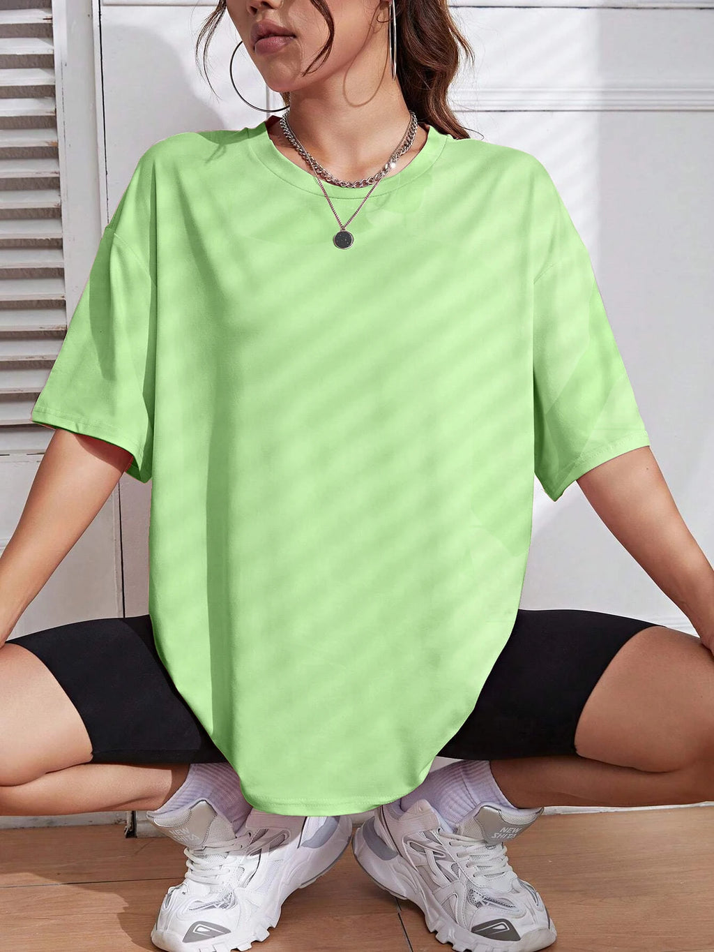 Teekossc Classic Letter Print Cotton T-Shirt for Women
