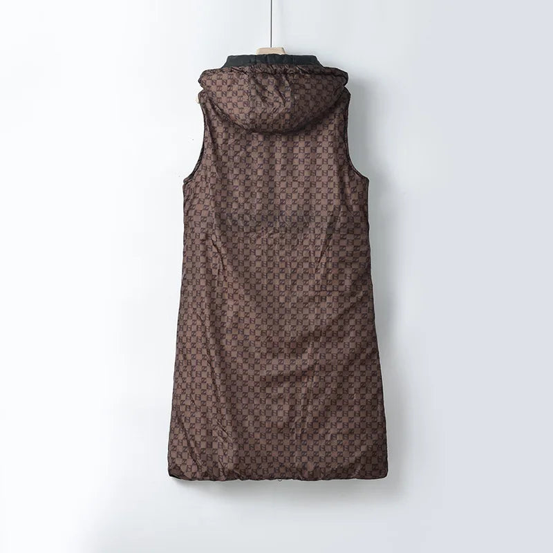 KIDCRKJ Reversible Hooded Quilted Winter Vest Jacket for Women