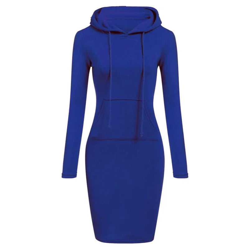 NoEnName Casual Hooded Knee-Length Dress