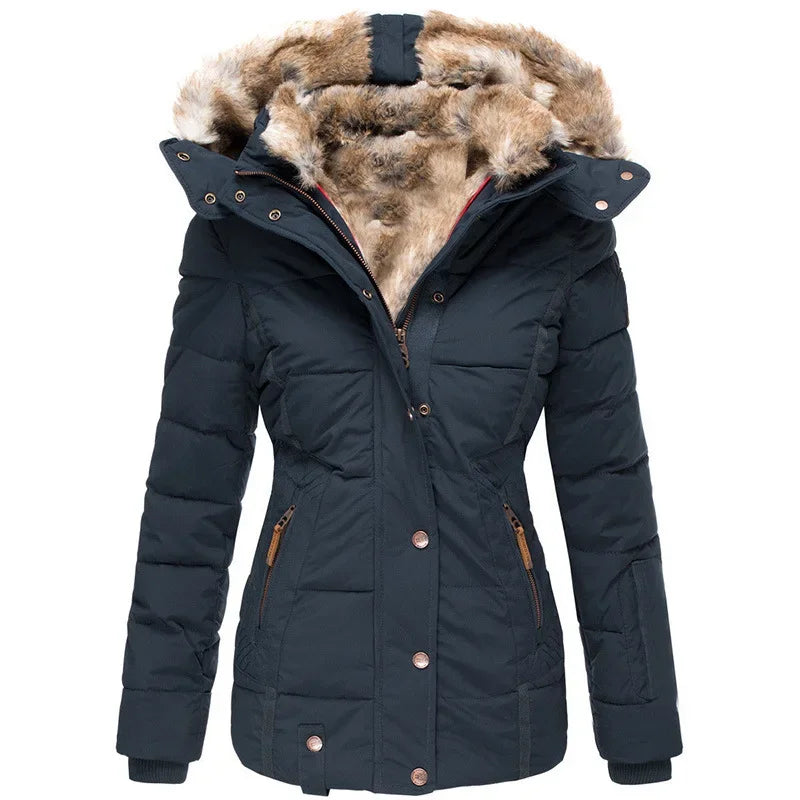 MandyLandy Cozy Fur Hooded Winter Jacket for Women