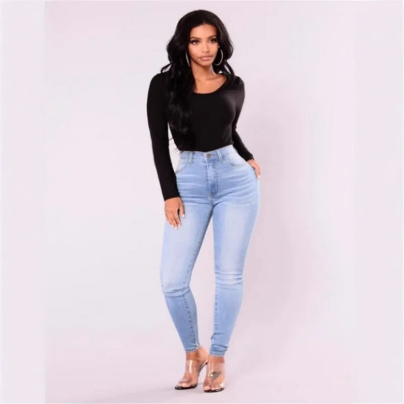 Women’s Ankle-Length Skinny Jeans – Mid Rise Stretch Casual Denim Pants