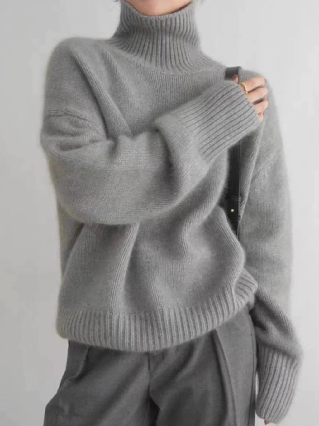 2026Autumn and Winter New Thick Cashmere Sweater Women High Neck Pullover Sweater Warm Loose Knitted Base Sweater Jacket Tops