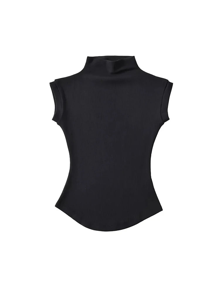 TODOBLACK Women's Sleeveless Turtleneck Slim Knit Top – Sexy Club & Summer Style