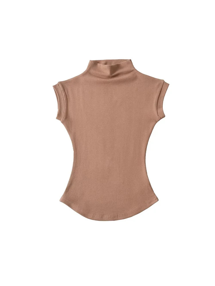 TODOBLACK Women's Sleeveless Turtleneck Slim Knit Top – Sexy Club & Summer Style