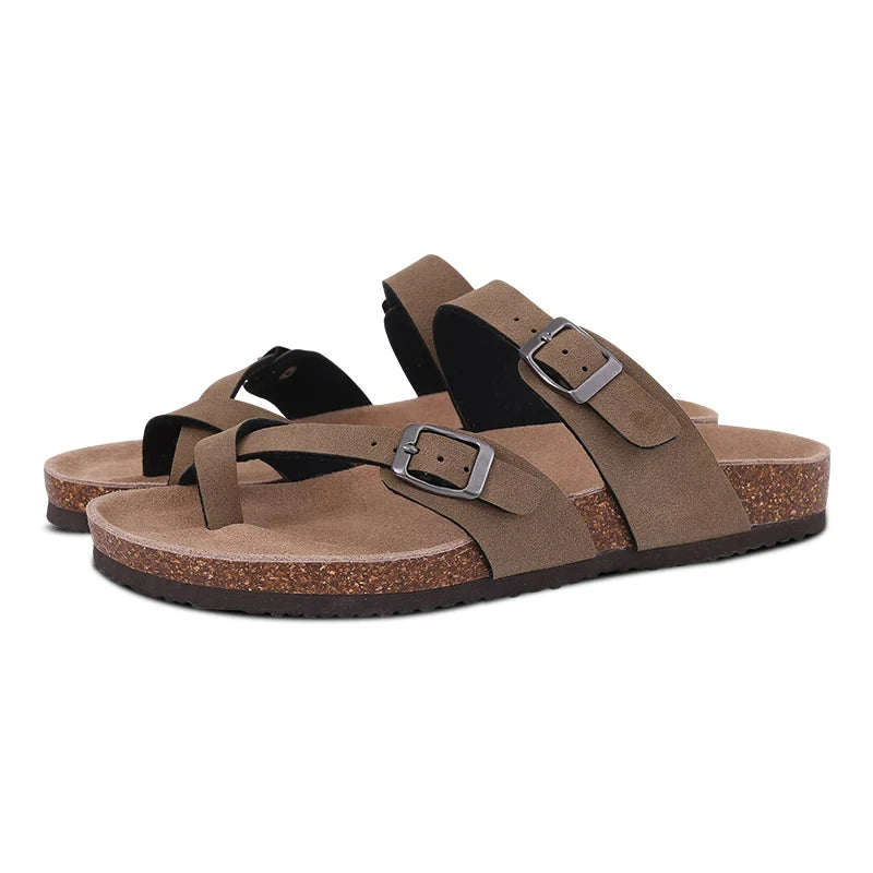 Crestar Women's Suede Clogs Leather Mules Cork Footbed Sandals Potato Shoes with Arch Support Fashion Leather Mules Shoes
