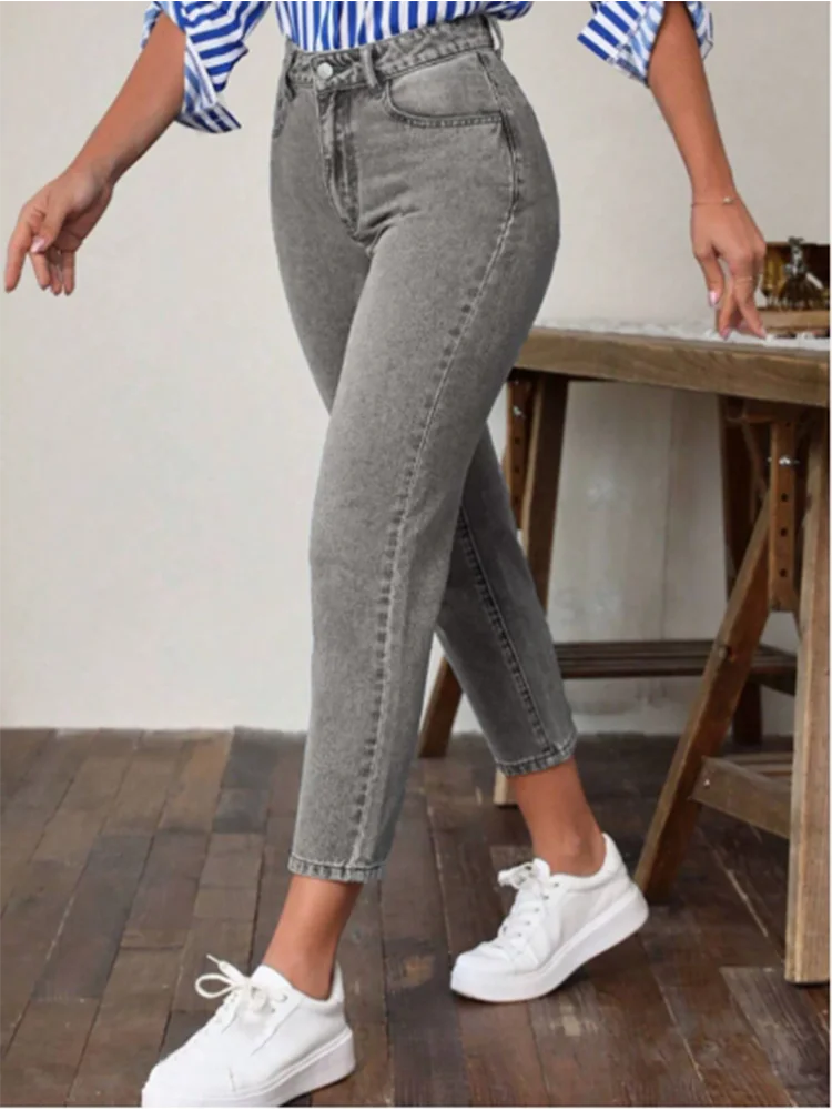Women’s High-Waist Slim Capri Jeans – Lightweight Stretch Denim Pants