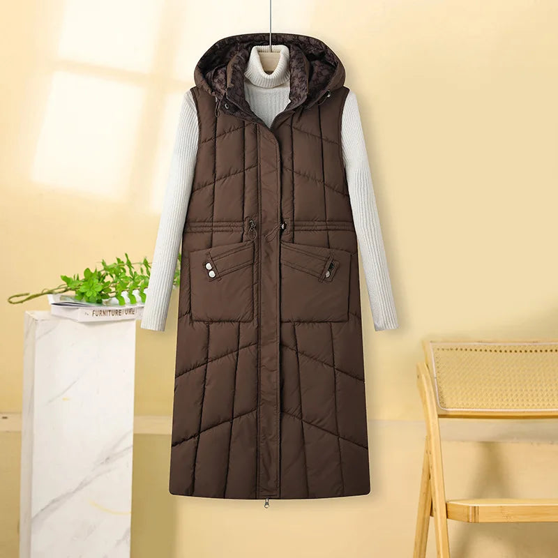 KIDCRKJ Reversible Hooded Quilted Winter Vest Jacket for Women