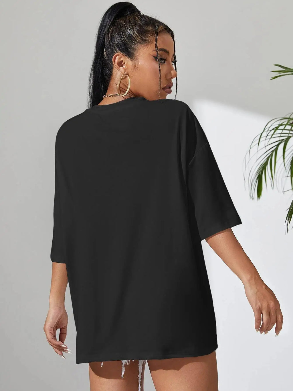 Teekossc Classic Letter Print Cotton T-Shirt for Women