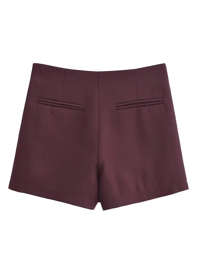 TFMLN High-Waist Skort for Women – Vintage Casual Mini Shorts Skirt with Side Zipper