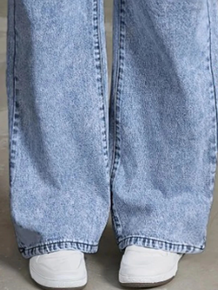 Women’s High-Waist Loose Ankle-Length Jeans with Bow Detail – Stretch Casual Denim Pants