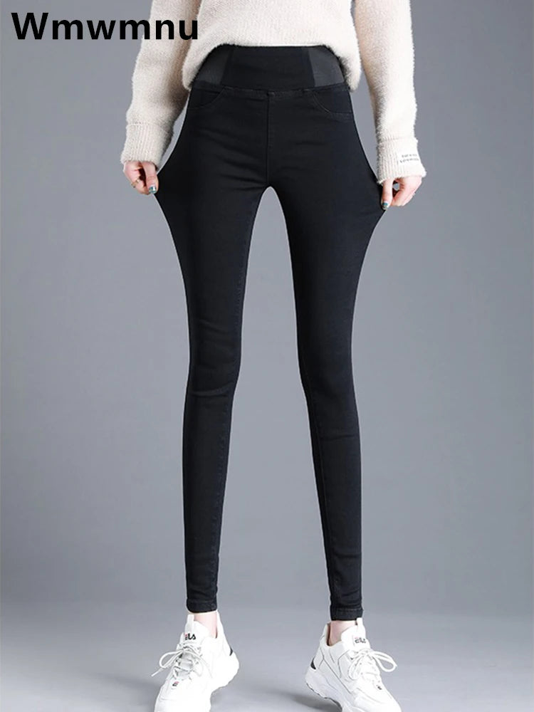 Women’s High-Waist Skinny Pencil Jeans – Stretch Slim Denim Pants