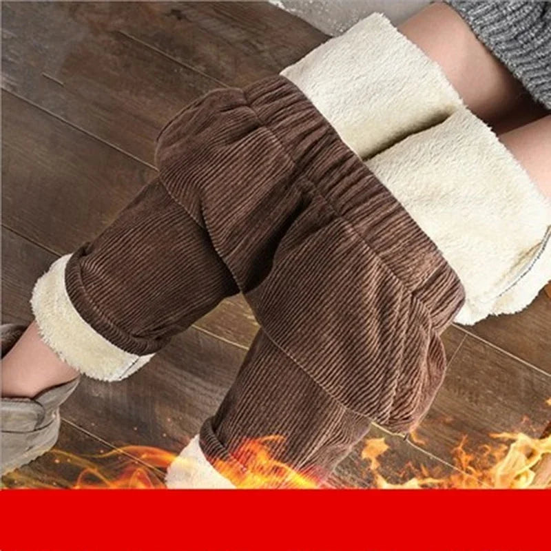CozyCord High-Waist Corduroy Ankle Pants for Women
