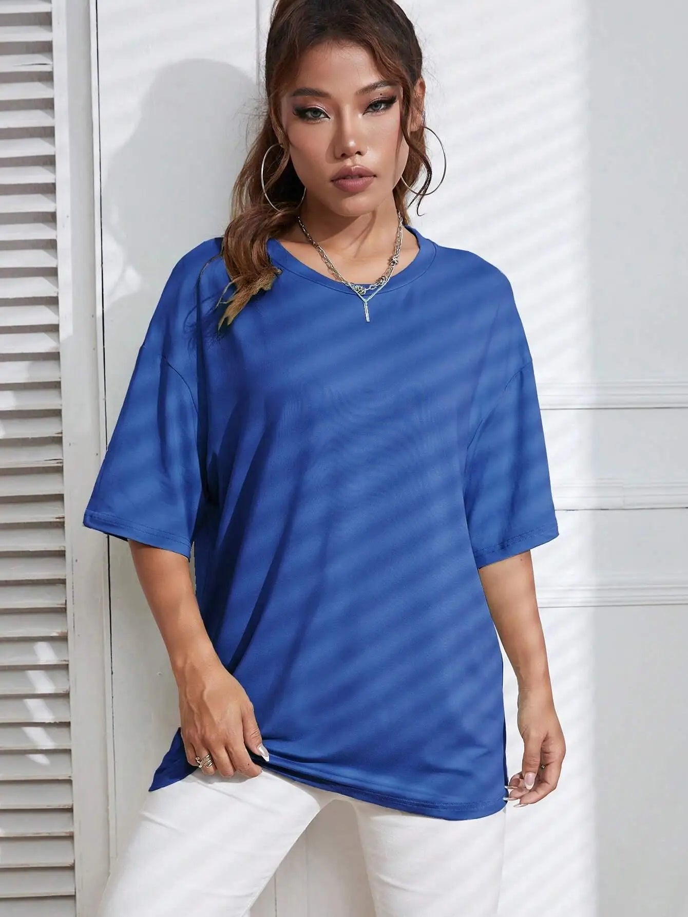 Teekossc Classic Letter Print Cotton T-Shirt for Women