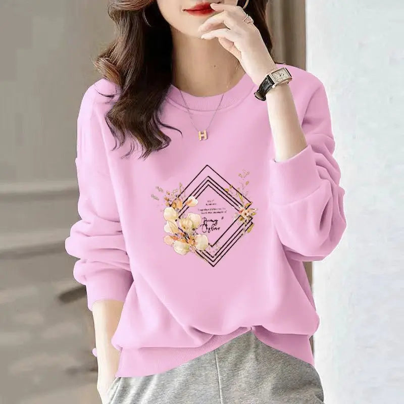 CutePatch Plush Cartoon O-Neck Sweatshirt for Women