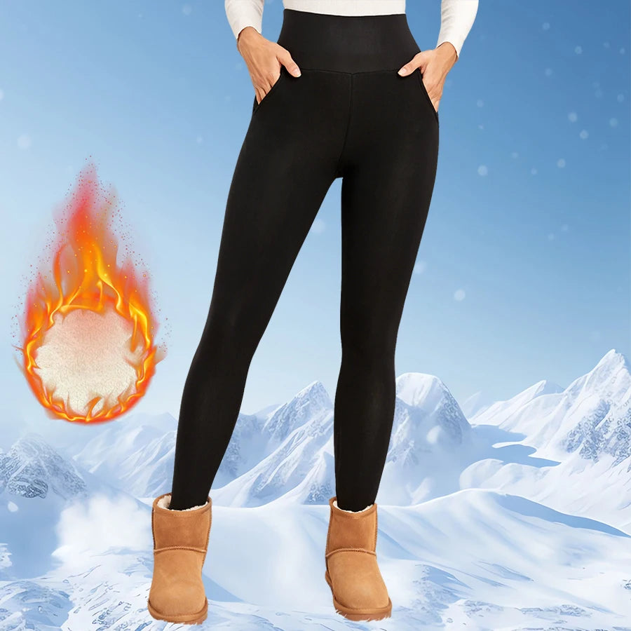 NoEnName Fleece-Lined High-Waist Winter Leggings