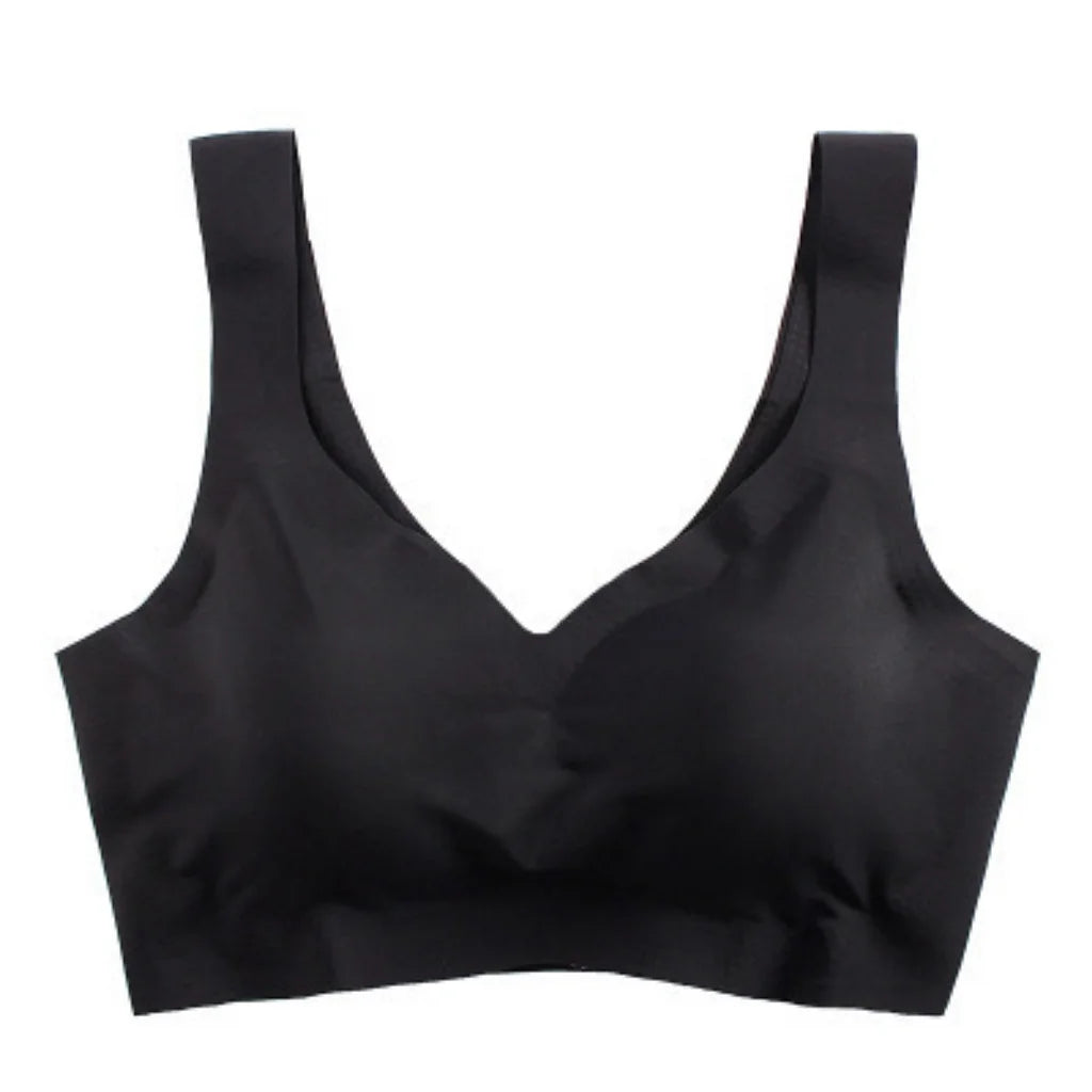 ZXYOUPING Women Wireless Bra Plus Size Seamless Bra Ice Silk Underwear M-XXL
