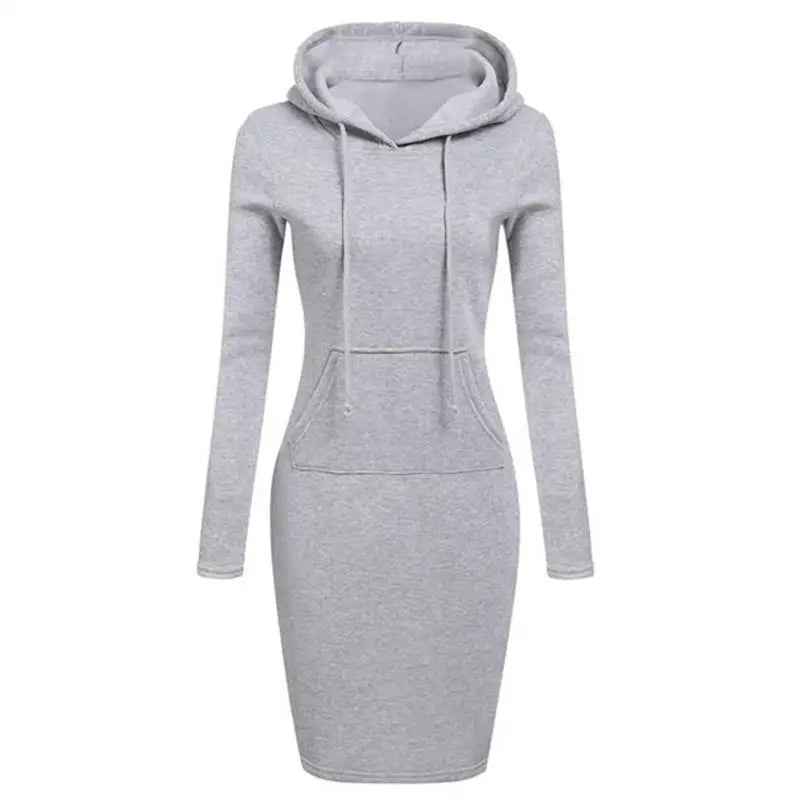 NoEnName Casual Hooded Knee-Length Dress