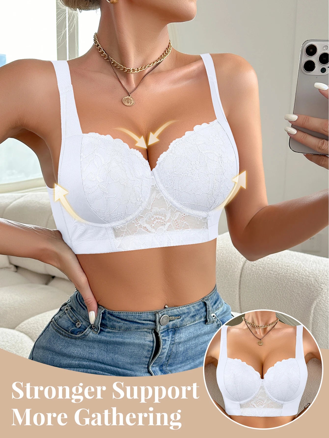 Sexy lace women's underwear with multiple color options push-up comfortable bra suitable for all seasons
