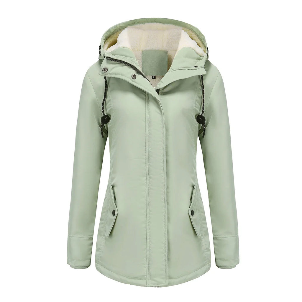 KIDCRKJ Lamb Wool Lined Hooded Winter Parka