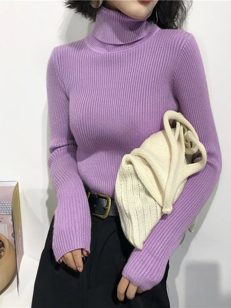 AOSSVIAO SlimFit Turtleneck Knit Sweater