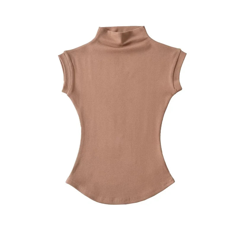 TODOBLACK Women's Sleeveless Turtleneck Slim Knit Top – Sexy Club & Summer Style