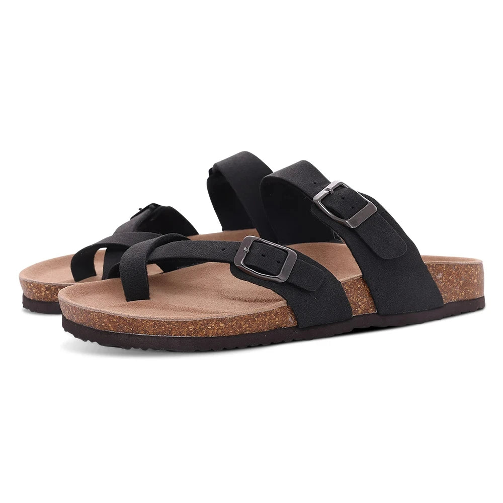 Crestar Women's Suede Clogs Leather Mules Cork Footbed Sandals Potato Shoes with Arch Support Fashion Leather Mules Shoes