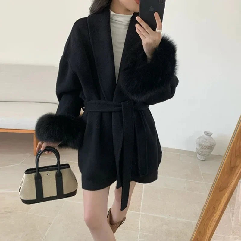 Loose Cardigan Wool Coat