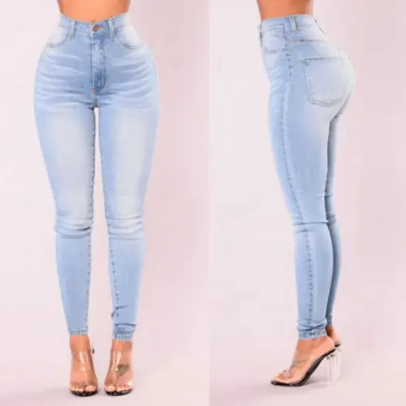 Women’s Ankle-Length Skinny Jeans – Mid Rise Stretch Casual Denim Pants