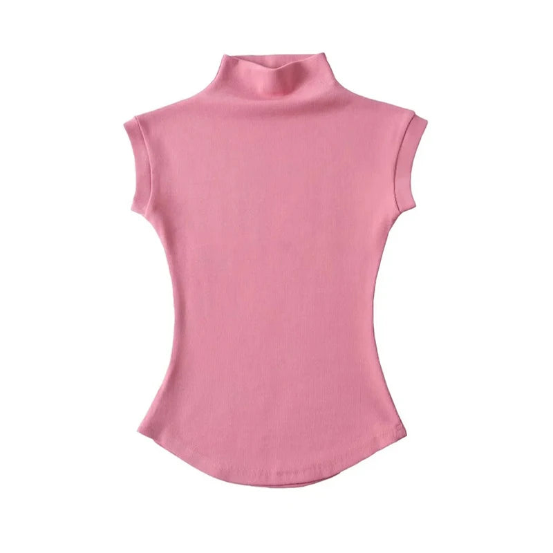 TODOBLACK Women's Sleeveless Turtleneck Slim Knit Top – Sexy Club & Summer Style