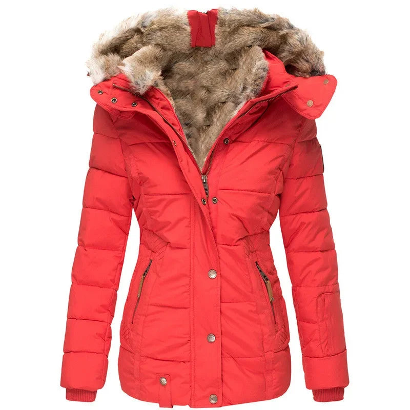 MandyLandy Cozy Fur Hooded Winter Jacket for Women
