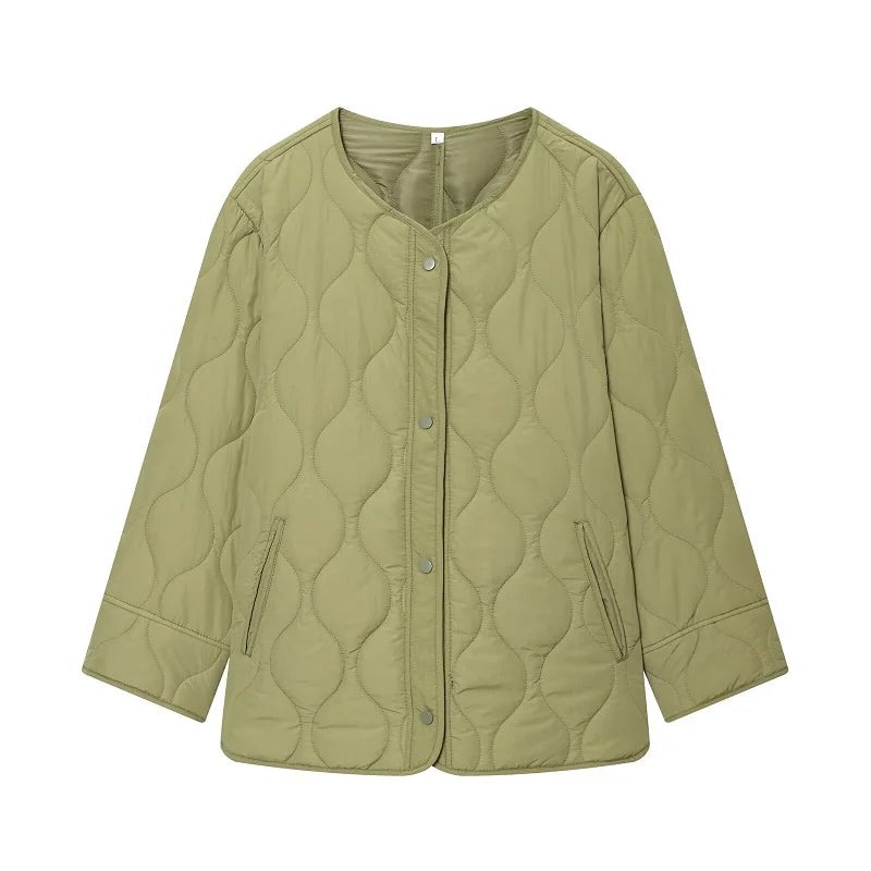 MUJER Vintage Quilted Padded Jacket for Women