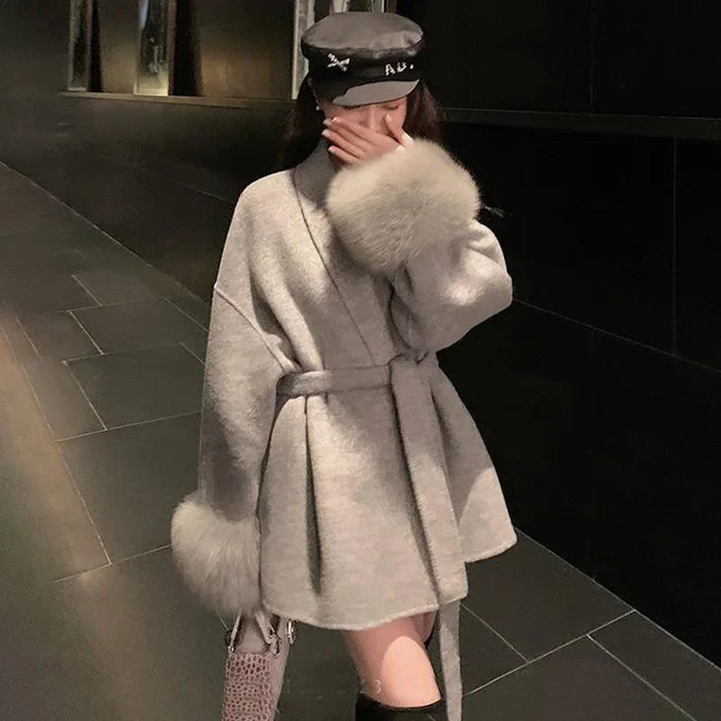 Loose Cardigan Wool Coat