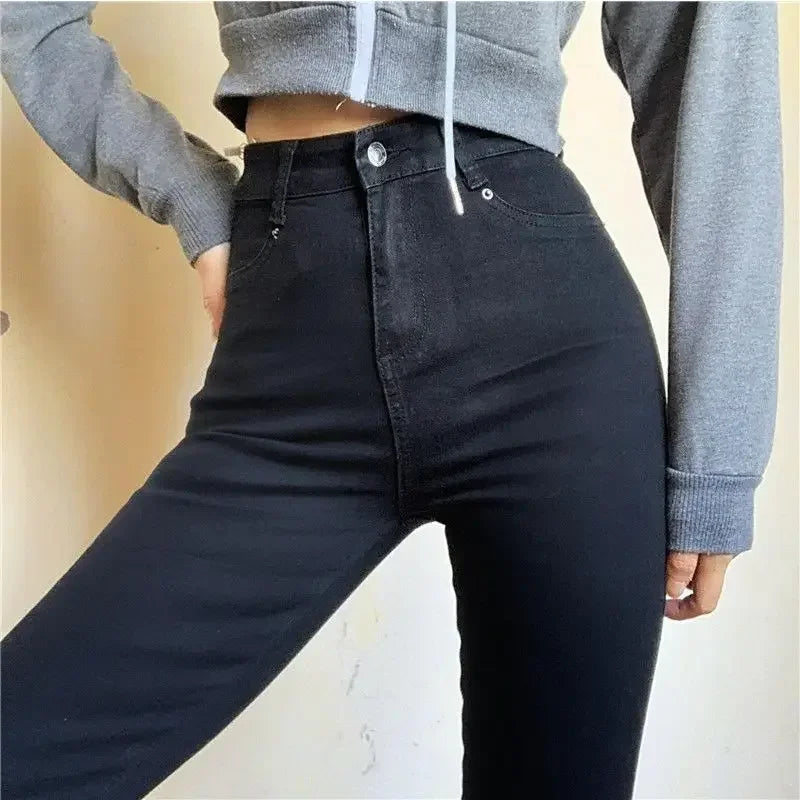 Women’s Skinny Stretch Jeans – Slim Fit Pencil Denim with Washed Finish