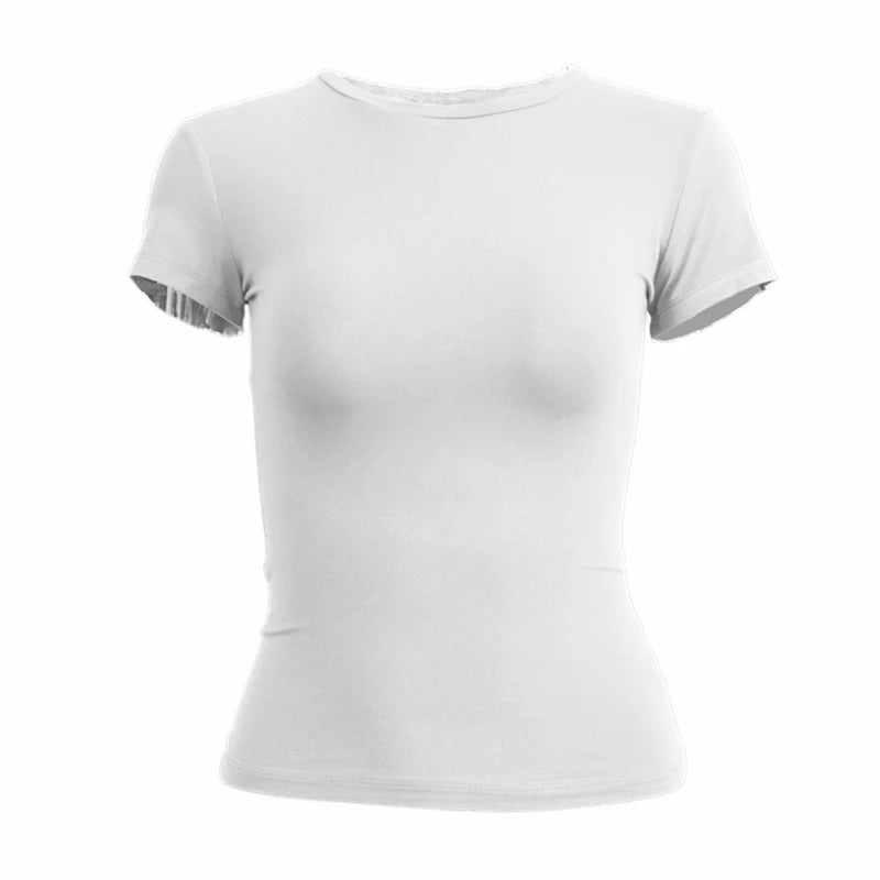 YEAE Slim Fit O-Neck Knit Tee for Women – Sporty Streetwear Summer Top