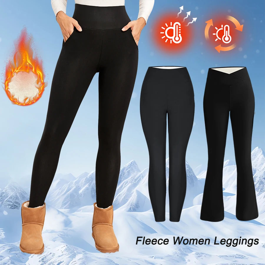 NoEnName Fleece-Lined High-Waist Winter Leggings